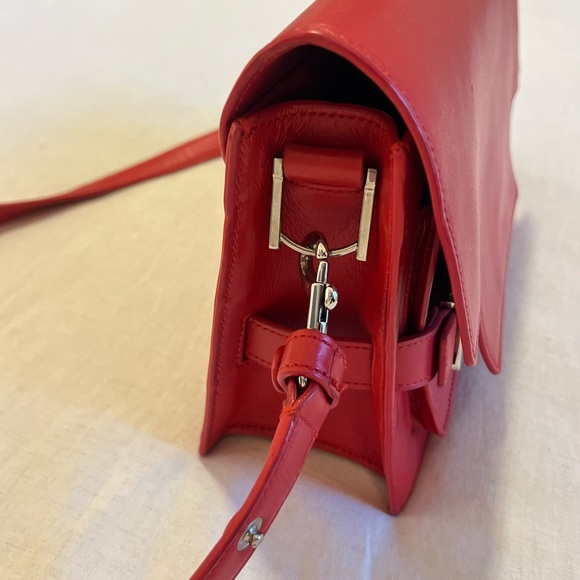A.L.C. Red Leather Shoulder Crossbody Handbag - Picture 5 of 11